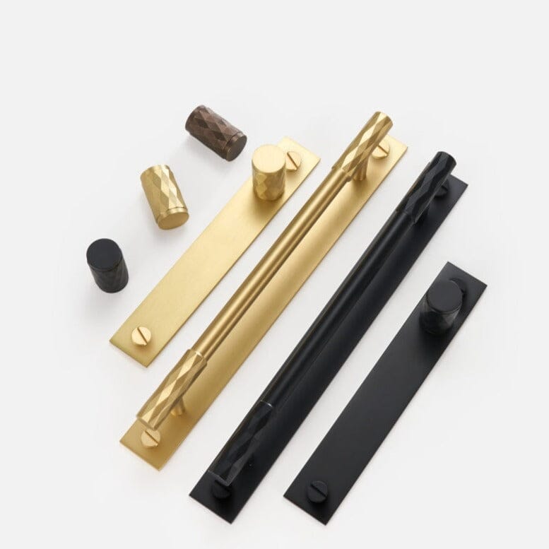 Solid Brass Pull Handle with Diamond Pattern – Matt Brushed Nickel Finish for Kitchen Cabinet Doors and Furniture