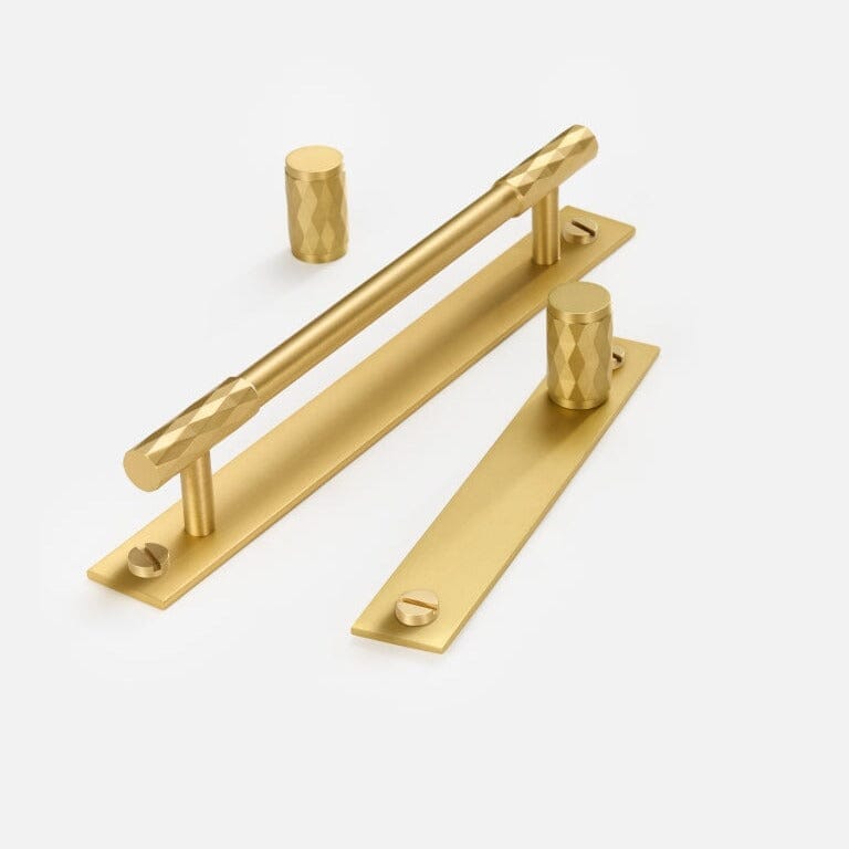 Solid Brass Pull Handle with Diamond Pattern – Matt Brushed Nickel Finish for Kitchen Cabinet Doors and Furniture