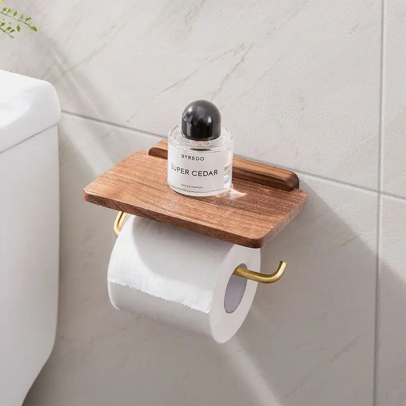 Solid Walnut Toilet Roll Holder