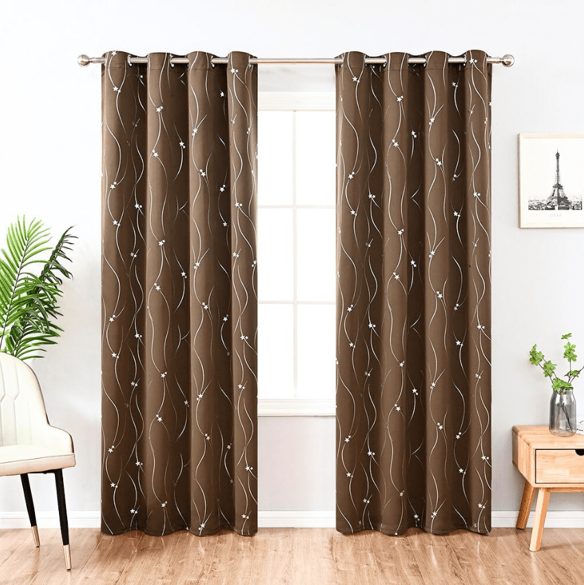 Star Pattern Insulating Curtains with Soft Fabric and Elegant Room Design