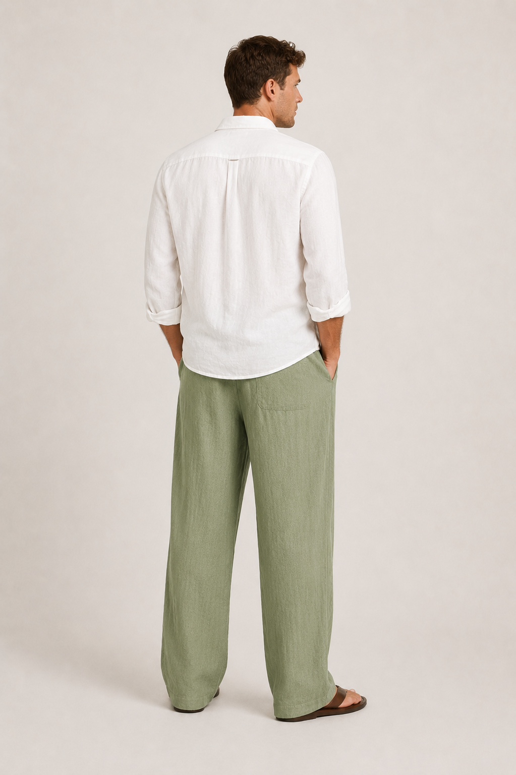 Straight-Leg Men’s Linen Trousers