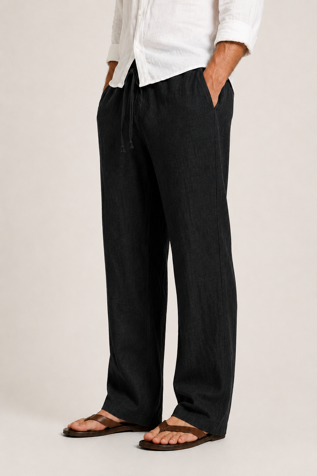 Straight-Leg Men’s Linen Trousers