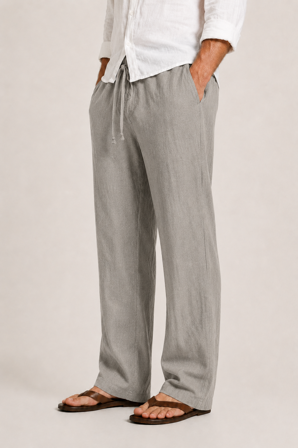 Straight-Leg Men’s Linen Trousers