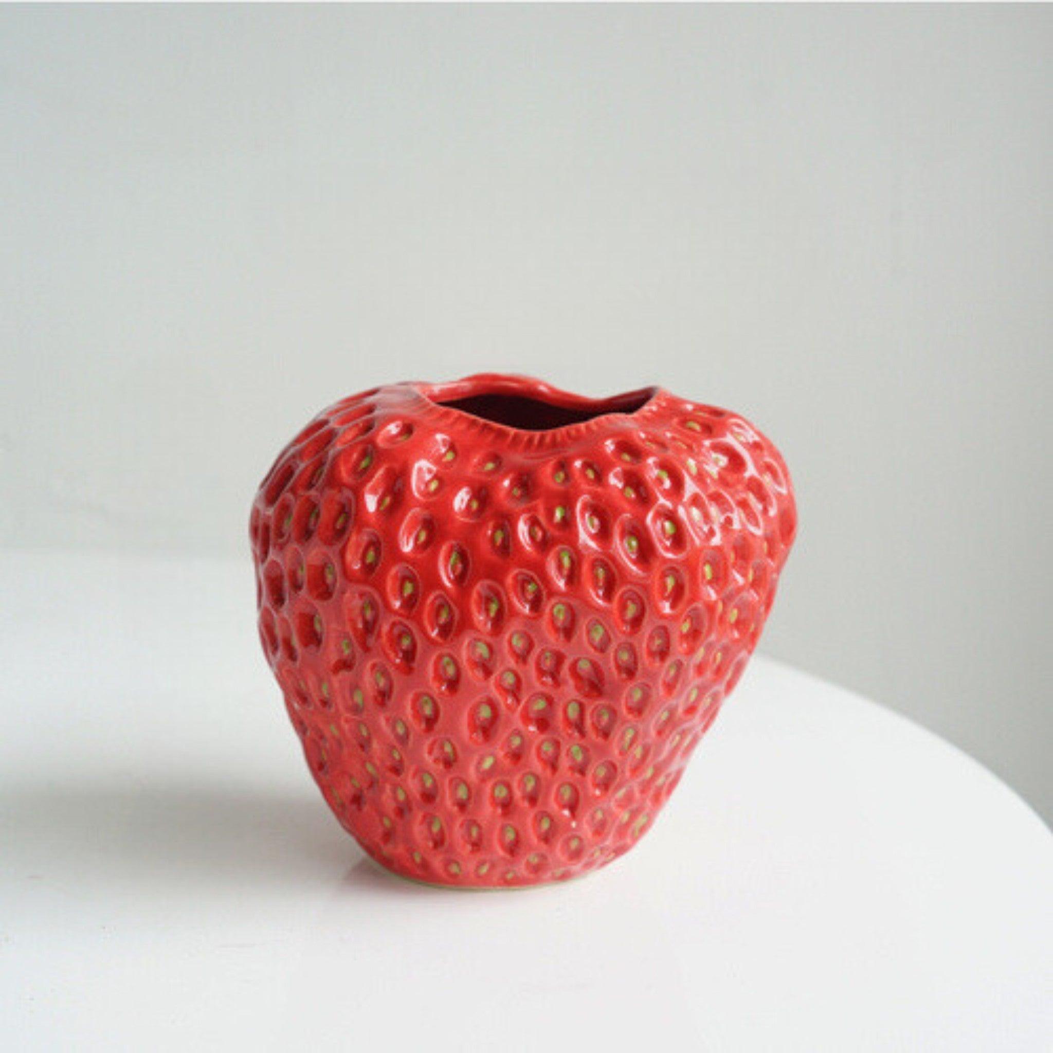 Strawberry-Shaped Ceramic Vase