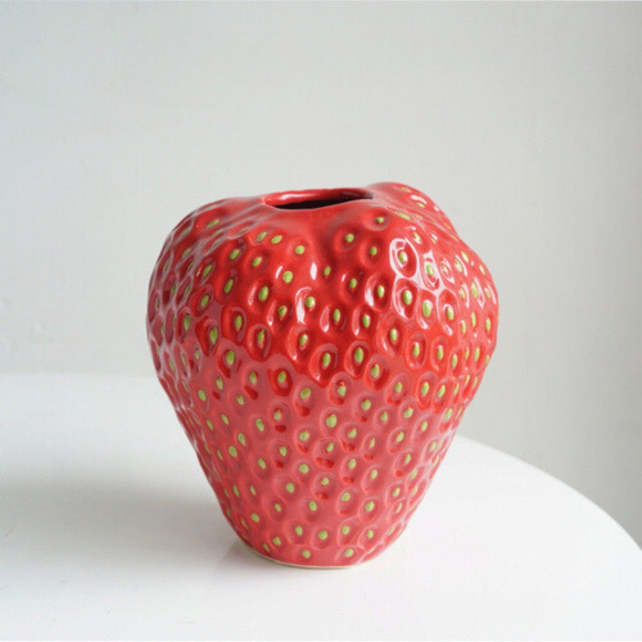 Strawberry-Shaped Ceramic Vase