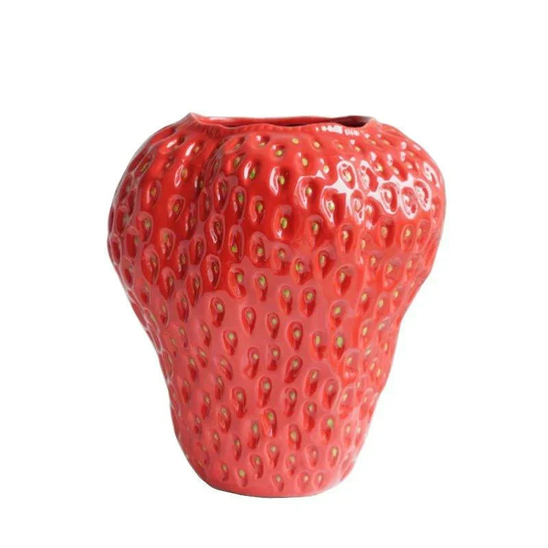 Strawberry-Shaped Ceramic Vase
