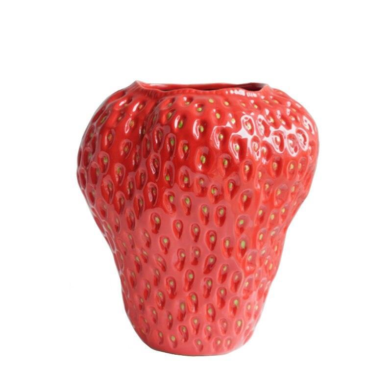 Strawberry-Shaped Ceramic Vase