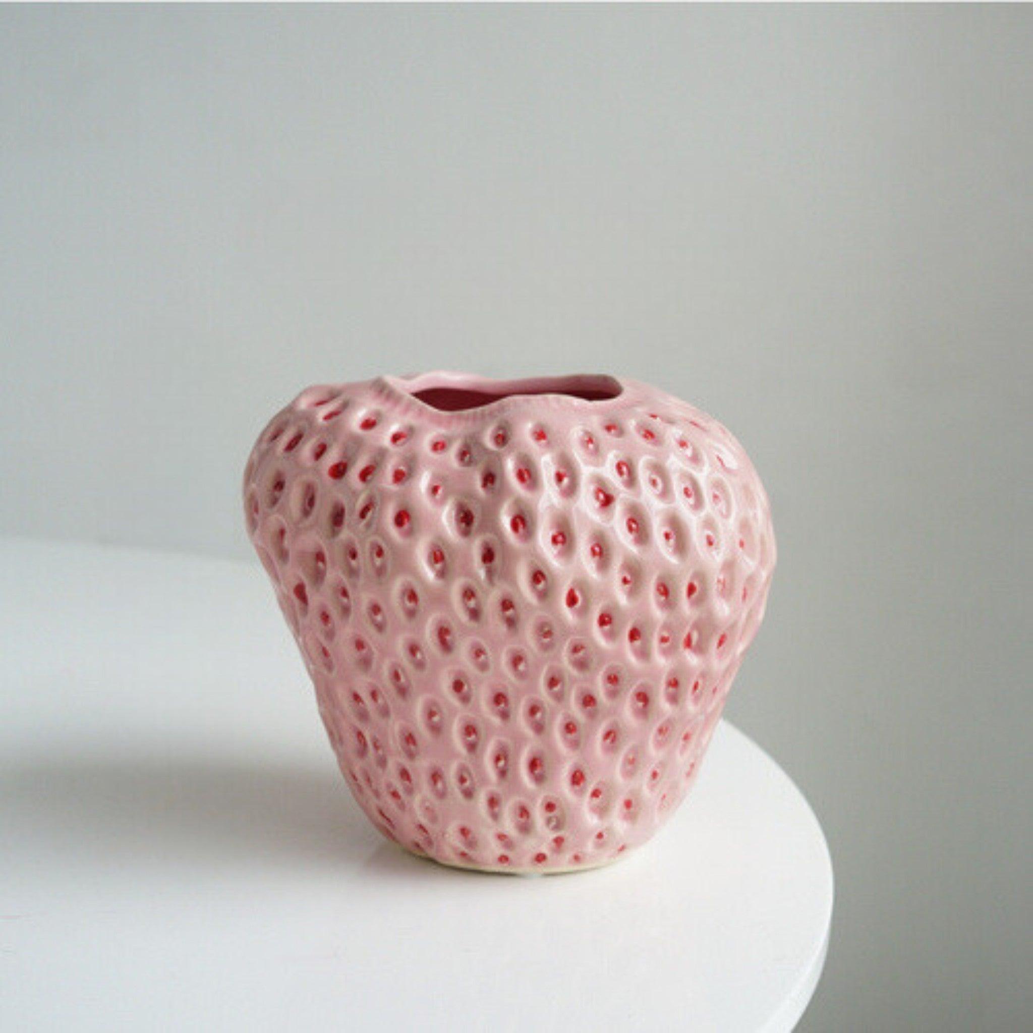 Strawberry-Shaped Ceramic Vase