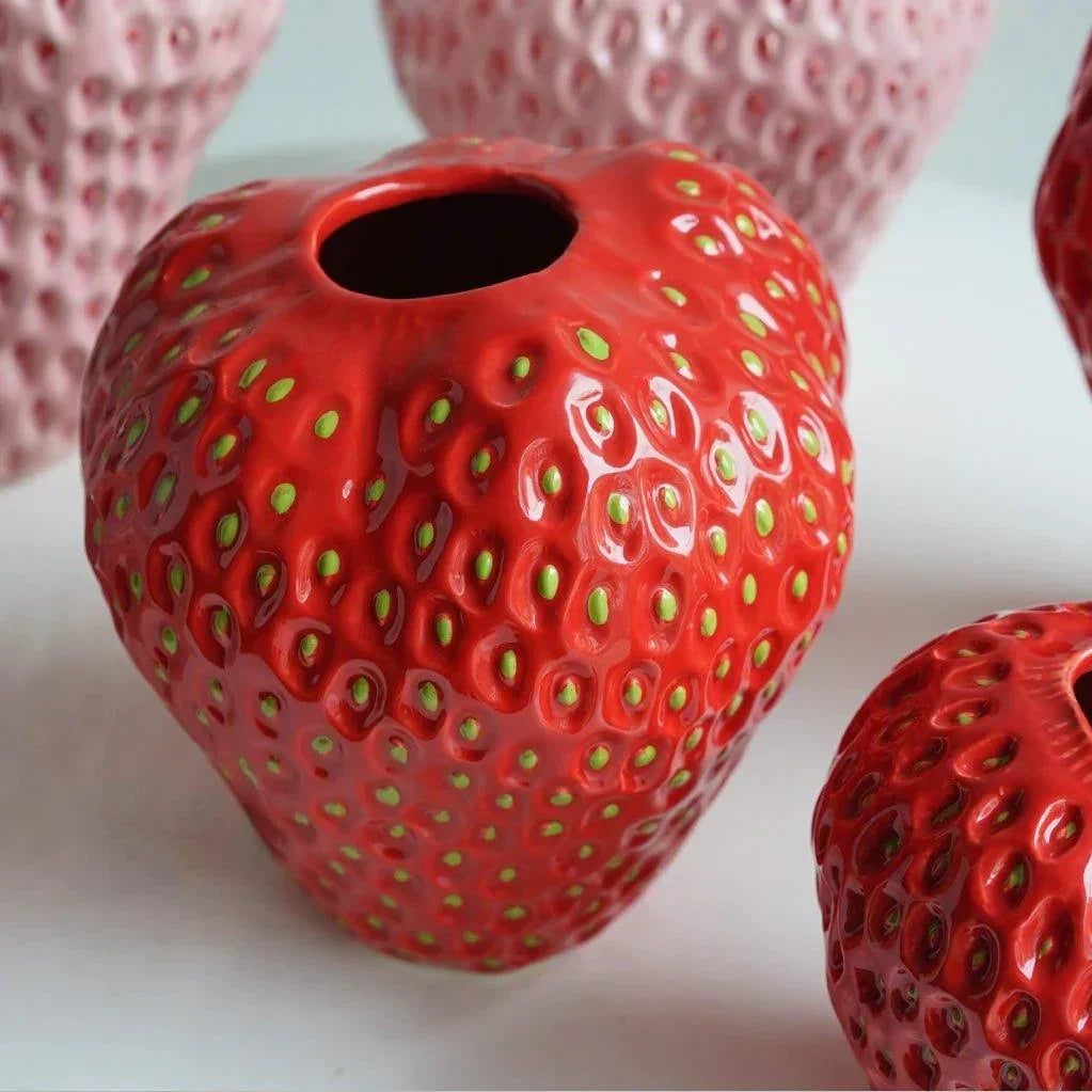 Strawberry-Shaped Ceramic Vase