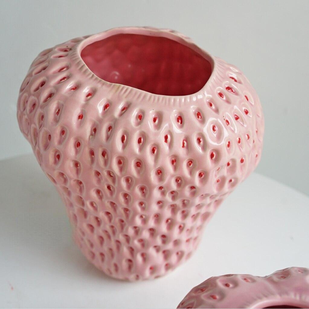 Strawberry-Shaped Ceramic Vase