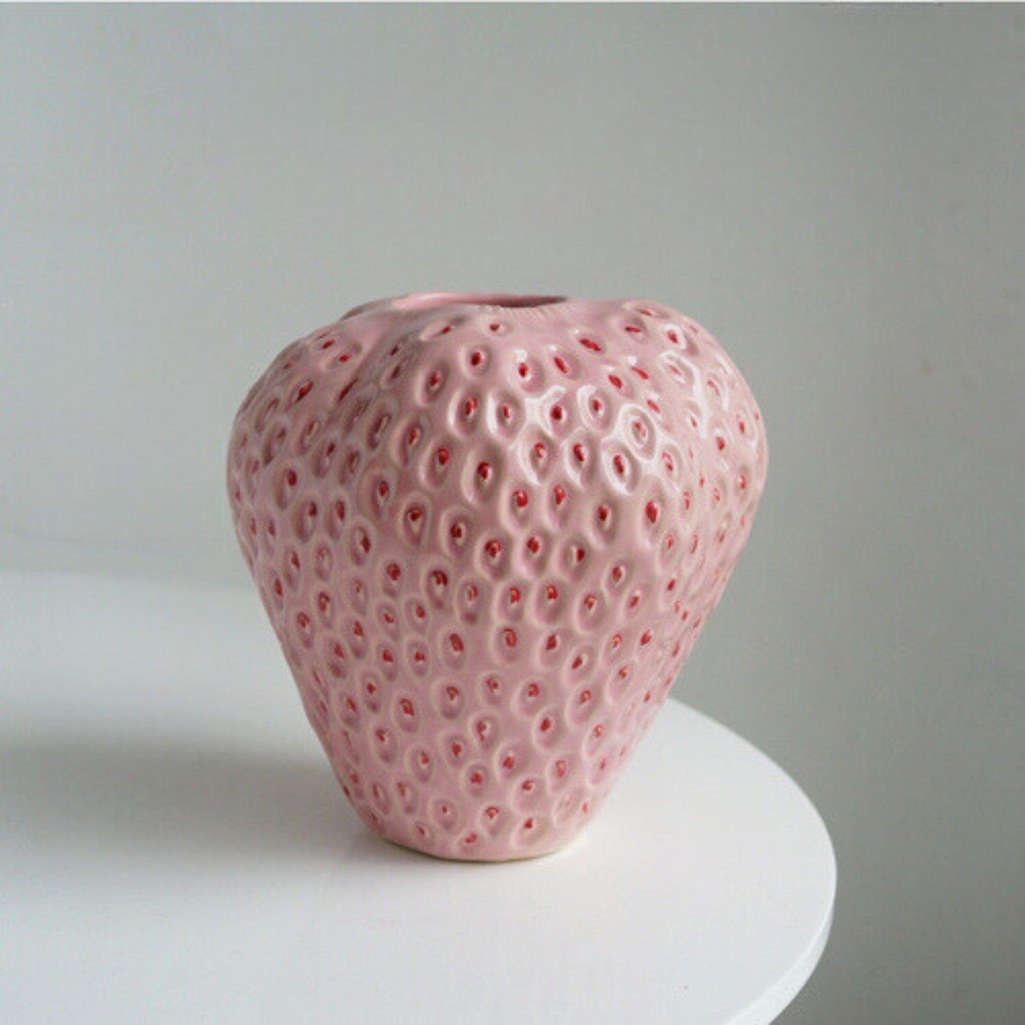 Strawberry-Shaped Ceramic Vase