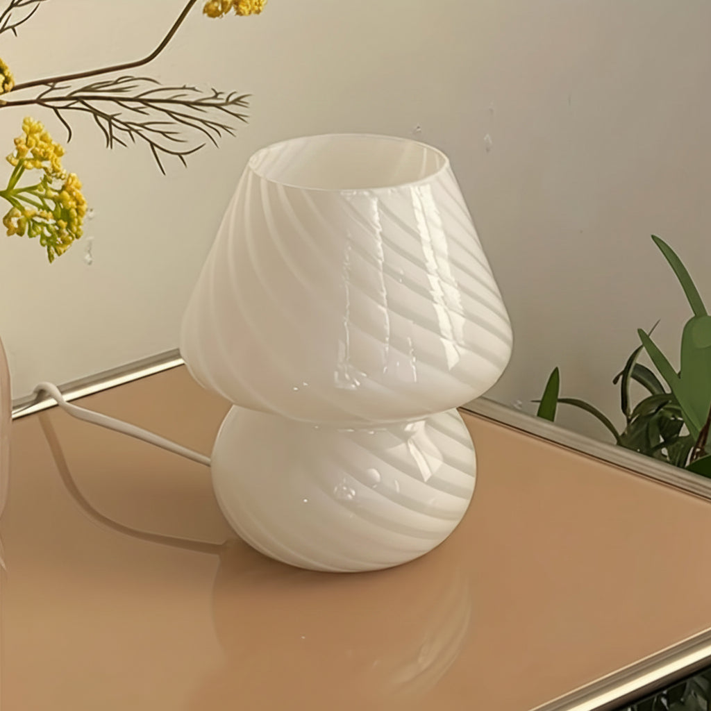 Style Glass Mushroom Lamp USB Dimmable LED Table Light