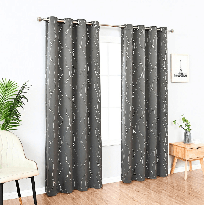 Thermal Insulating Star-Pattern Curtains