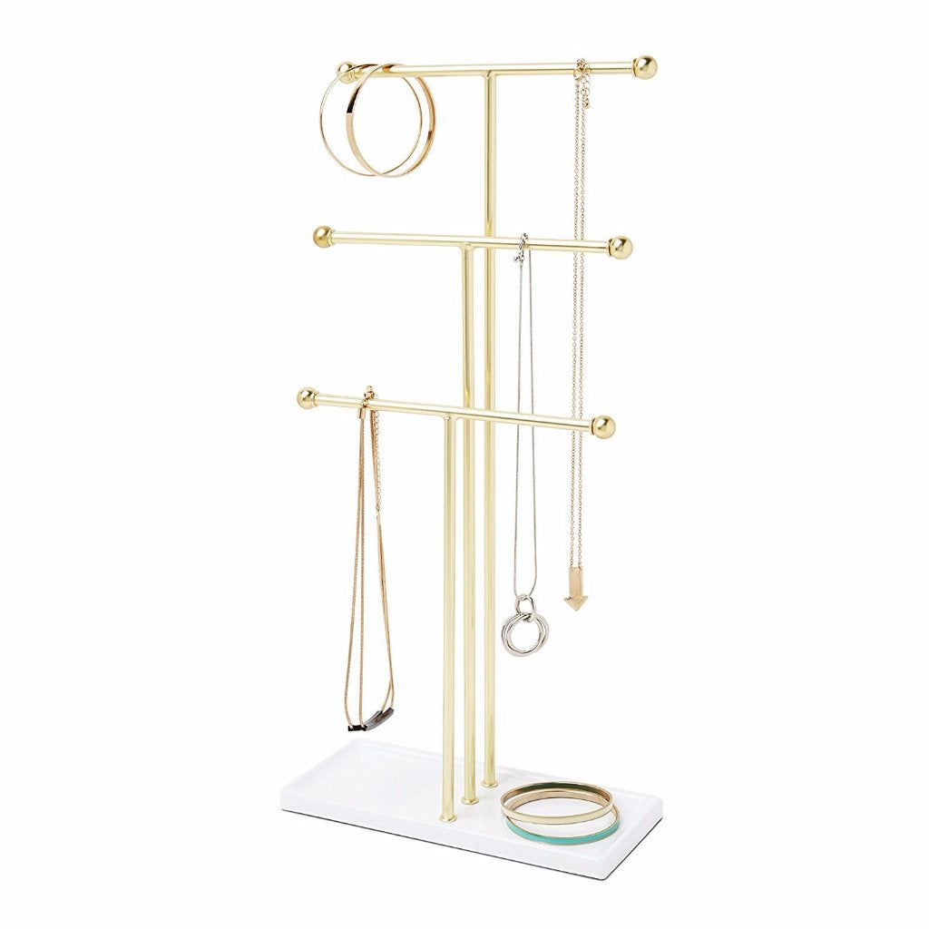 Three-Tier Brass Jewellery Stand