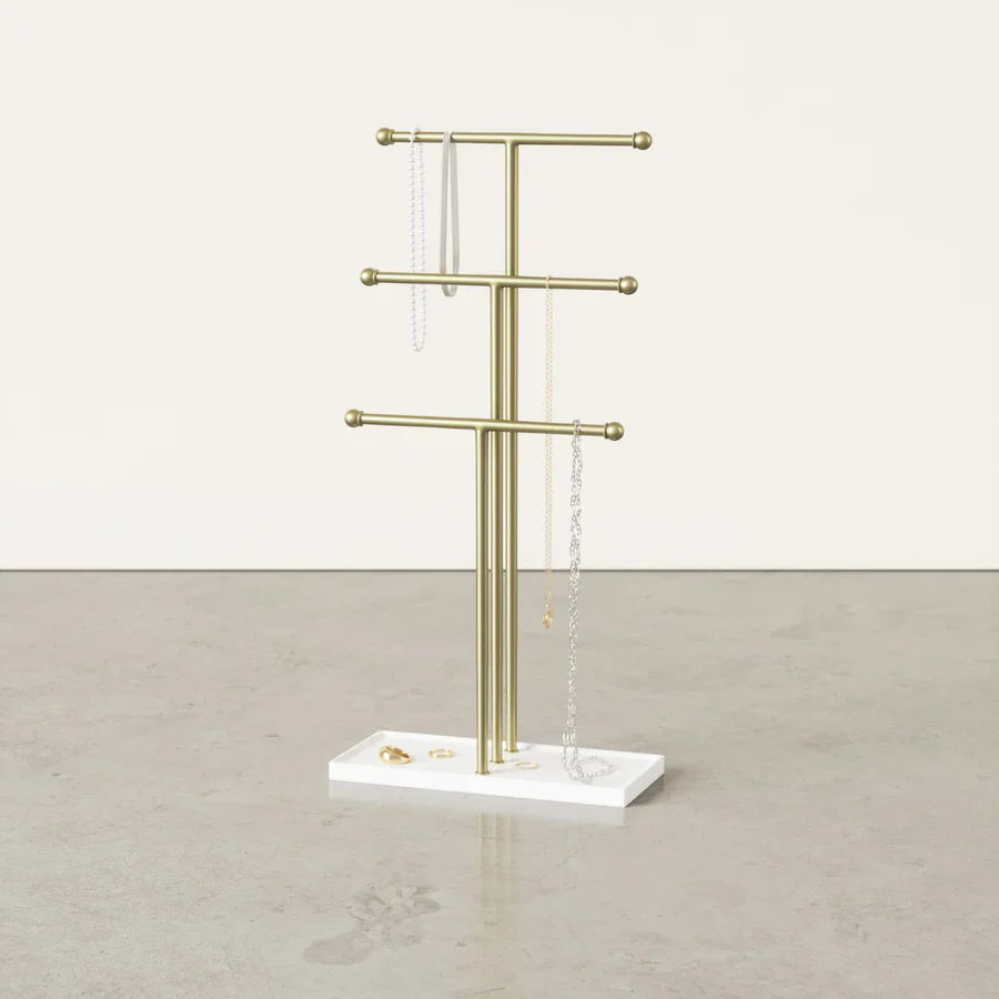 Three-Tier Brass Jewellery Stand