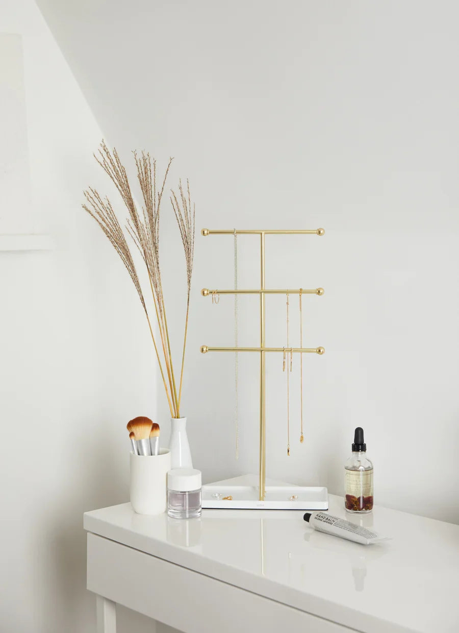 Three-Tier Brass Jewellery Stand