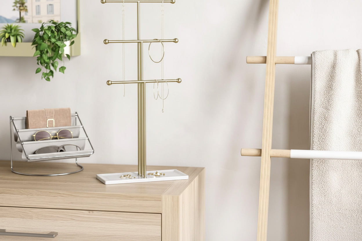 Three-Tier Brass Jewellery Stand