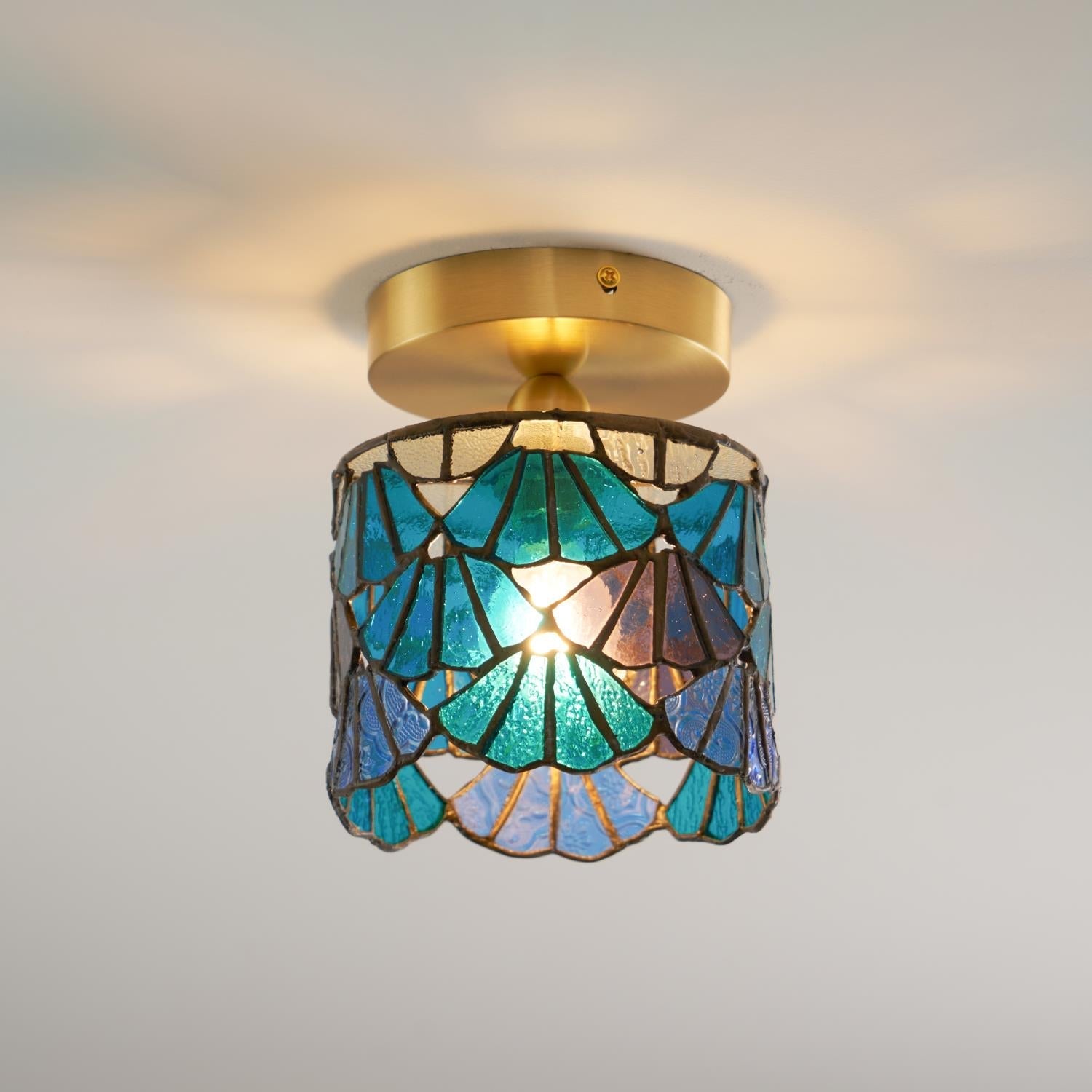 Tiffany-Style Ceiling Lamp for Decorative Home Spaces