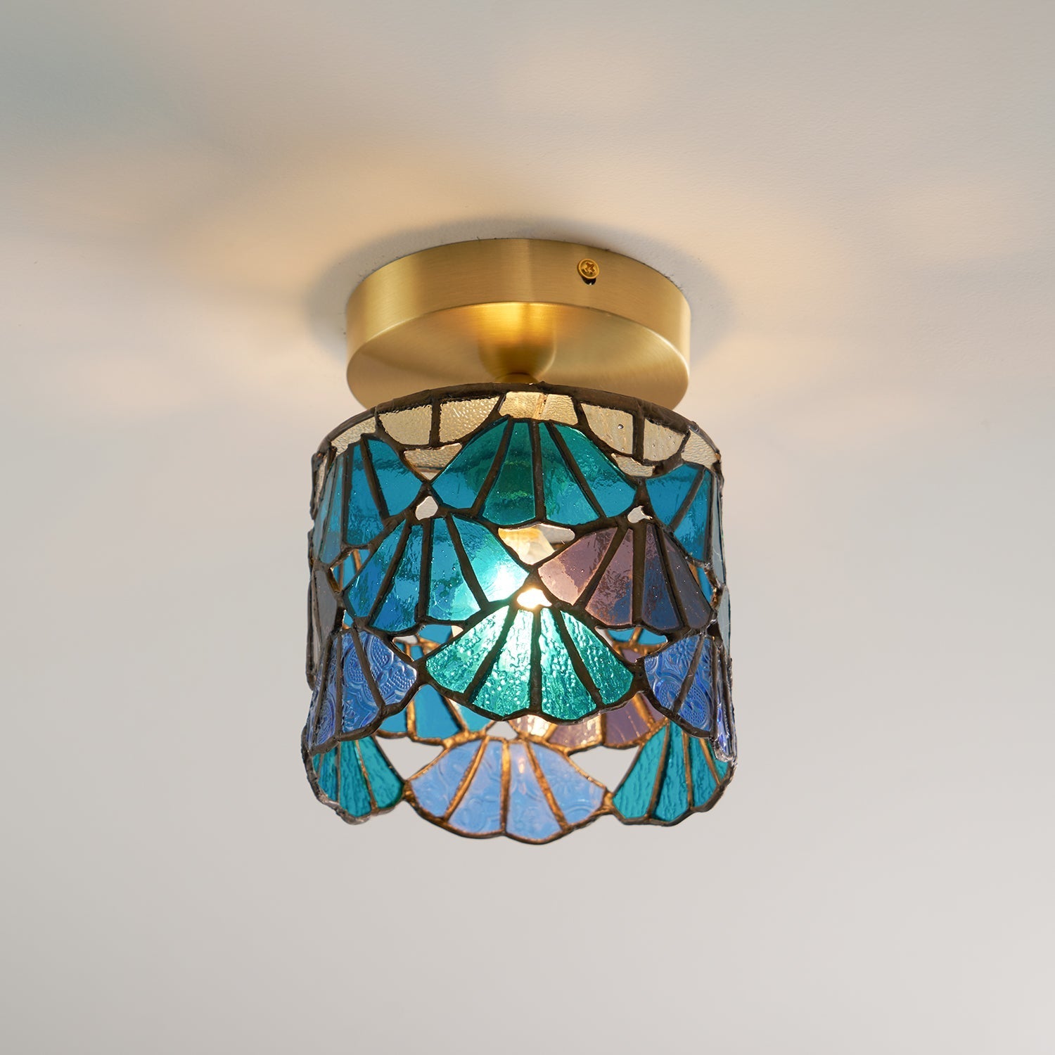 Tiffany-Style Ceiling Lamp for Decorative Home Spaces