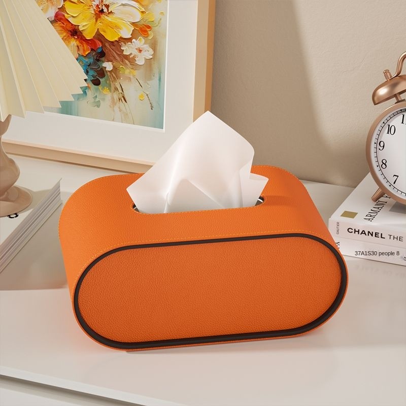 Tissue Box Cover – Rounded Rectangular Tissue Holder with Contrasting Trim