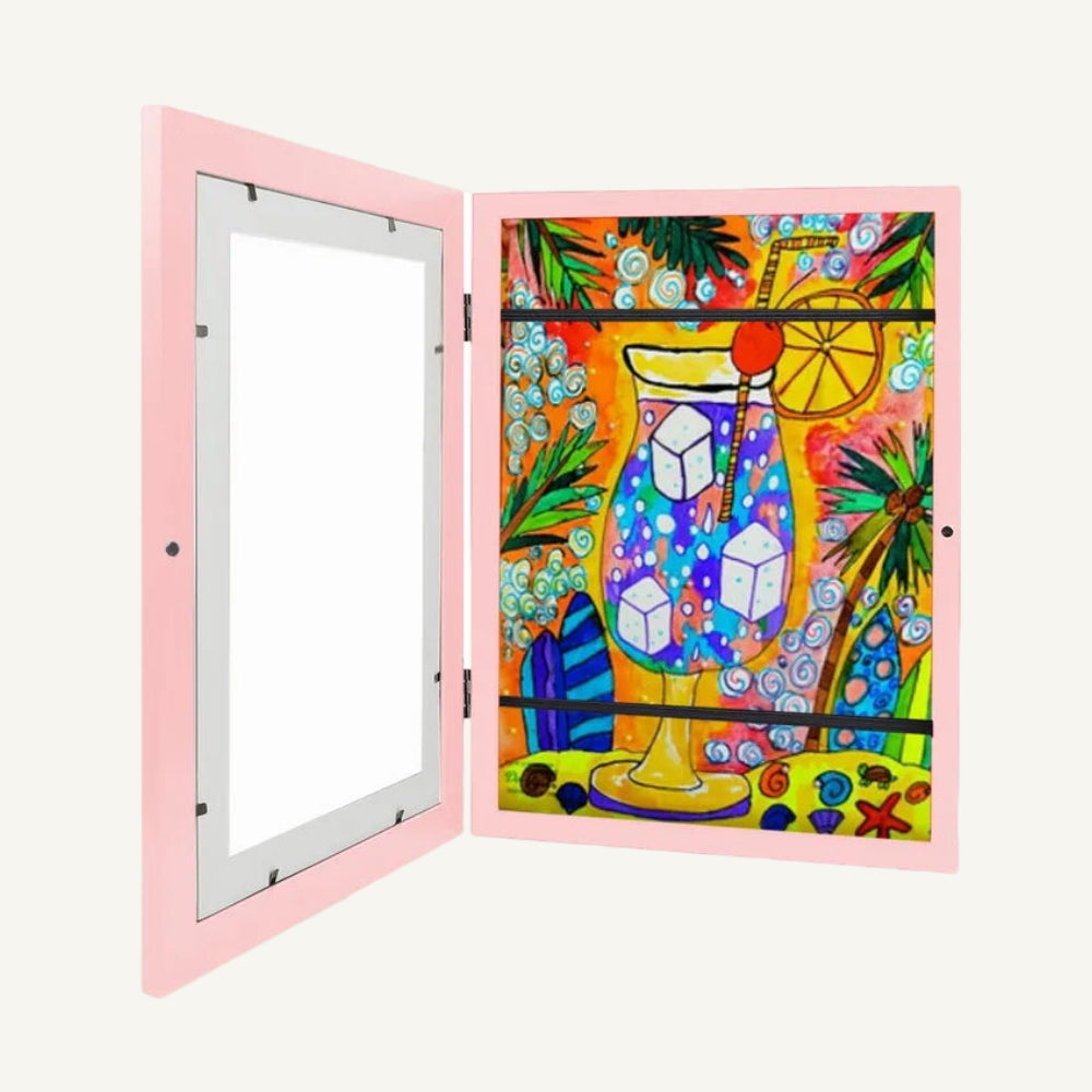 Toddler Art Display Frame for A4 and A3 Drawings - Front Opening Design, Child-Friendly Gallery Storage Solution