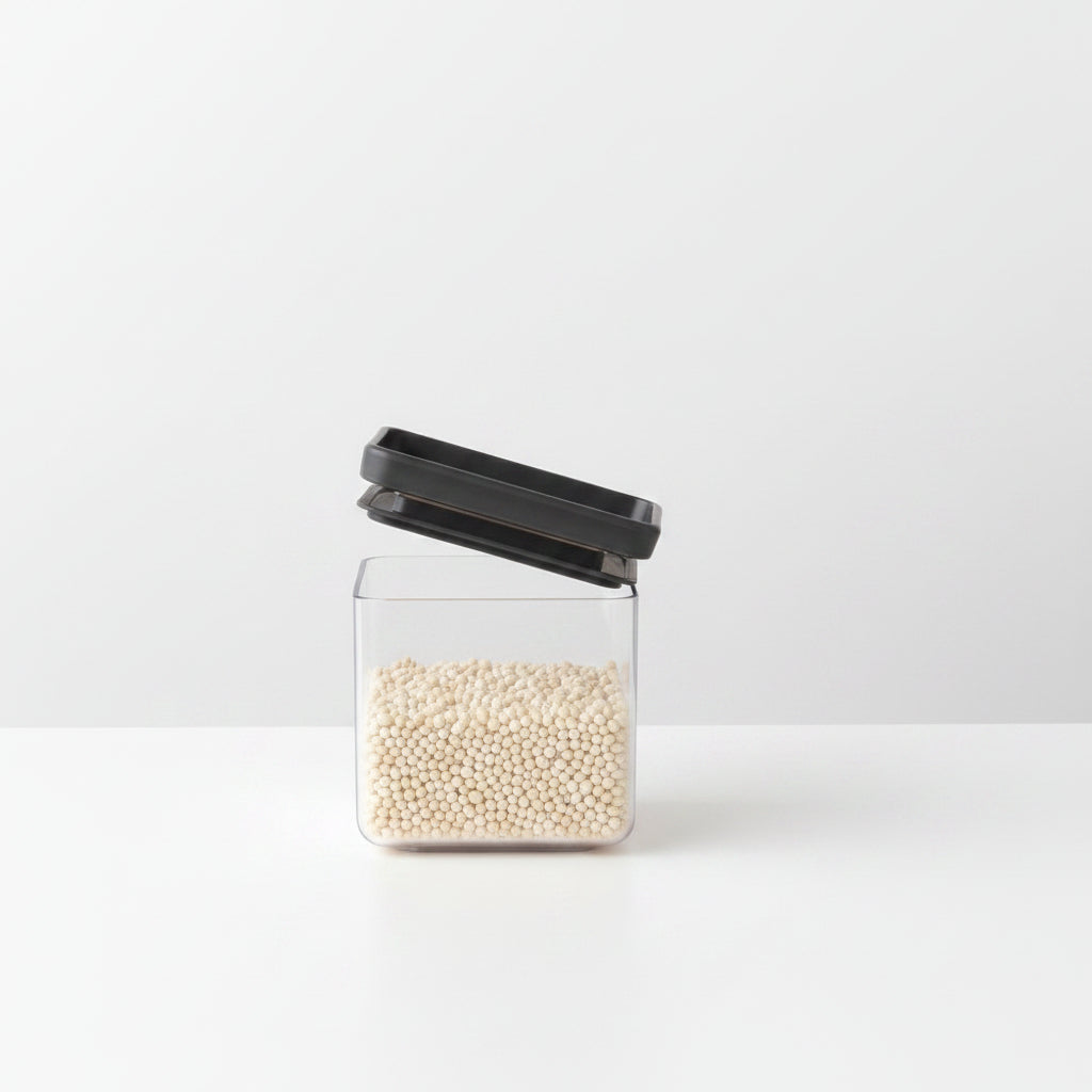 Transparent Plastic Containers with Silicone Seal, Mixed Sizes