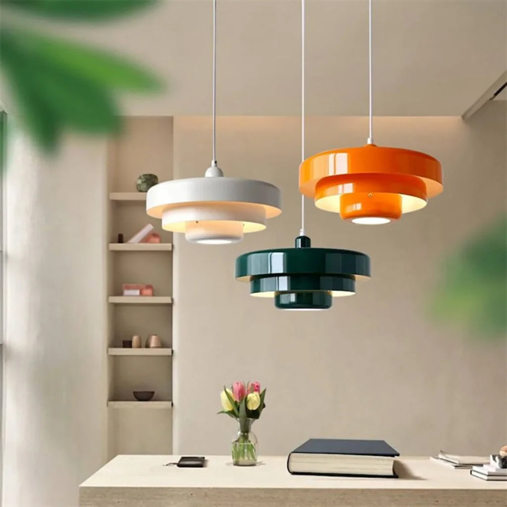 Triple Layer Disc Pendant Light – Modern Kitchen Ceiling Fixture for Stylish Interiors, Adjustable Height, Energy Efficient