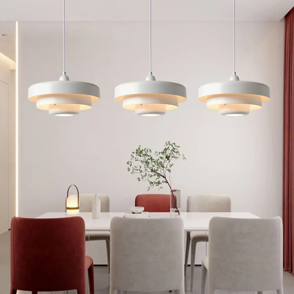 Triple Layer Disc Pendant Light – Modern Kitchen Ceiling Fixture for Stylish Interiors, Adjustable Height, Energy Efficient