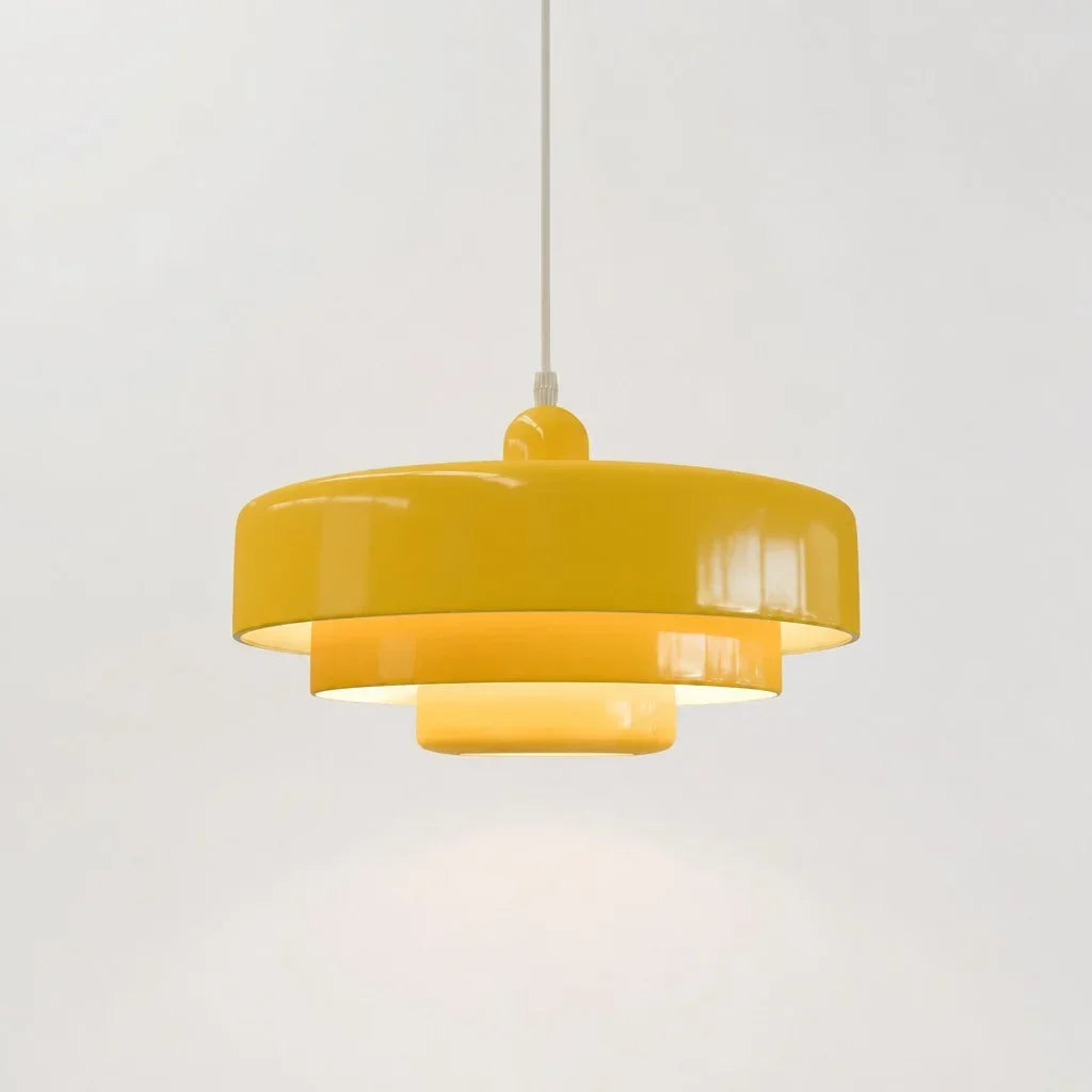 Triple Layer Disc Macaron Pendant Light with Adjustable Height