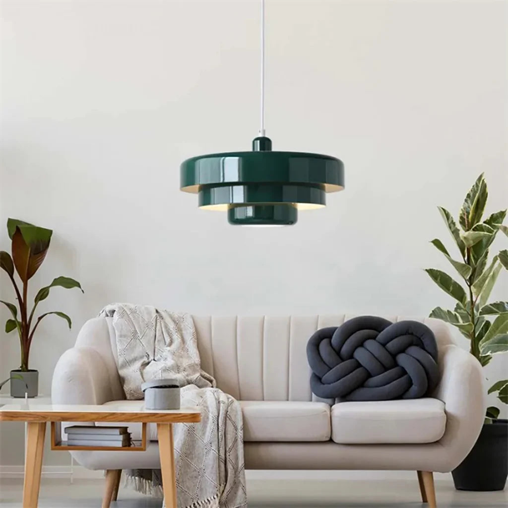 Triple Layer Disc Macaron Pendant Light with Adjustable Height