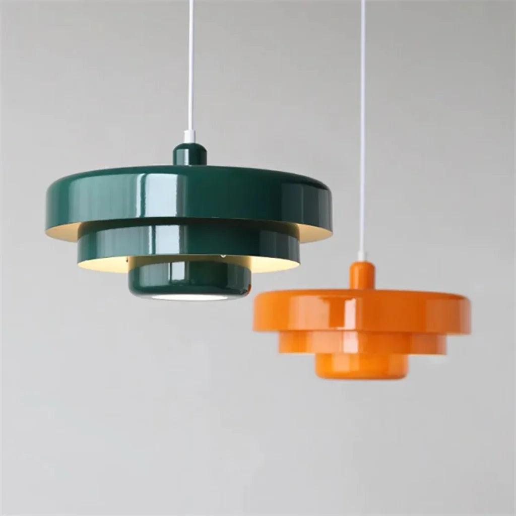 Triple Layer Disc Macaron Pendant Light with Adjustable Height