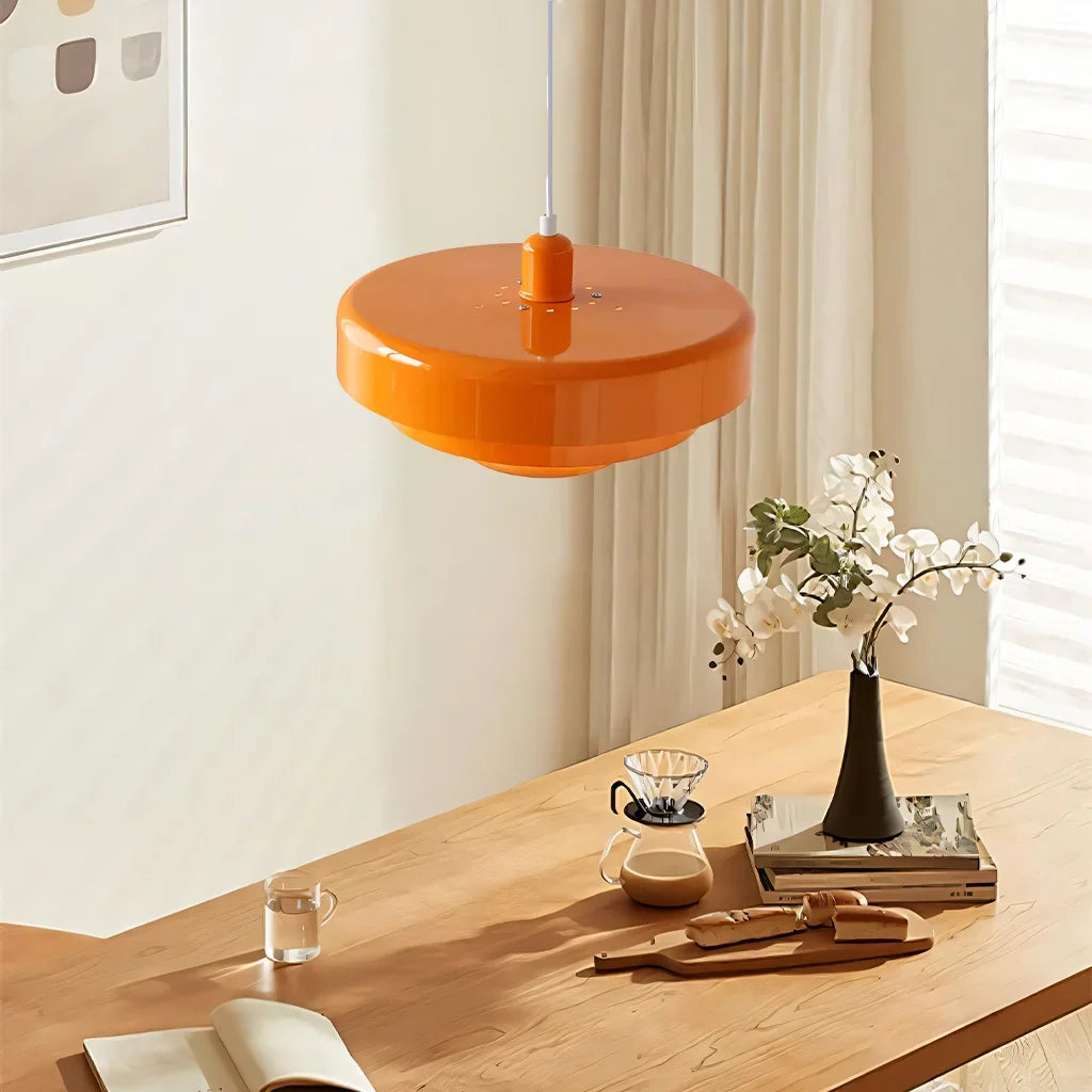 Triple Layer Disc Macaron Pendant Light with Adjustable Height
