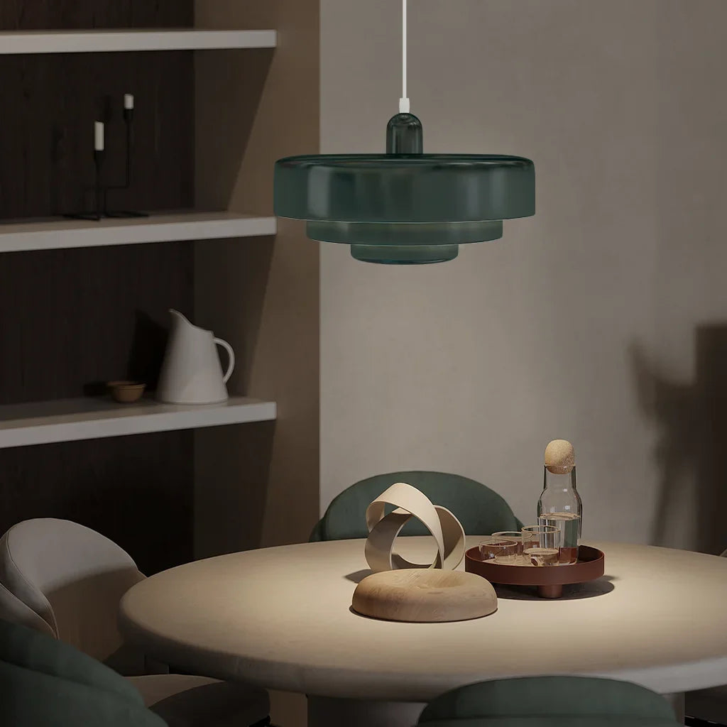 Triple Layer Disc Macaron Pendant Light with Adjustable Height