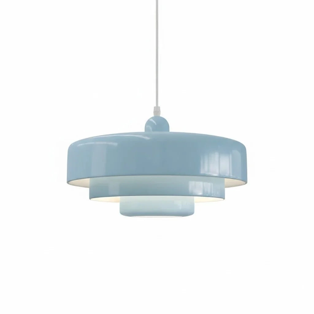 Triple Layer Disc Macaron Pendant Light with Adjustable Height