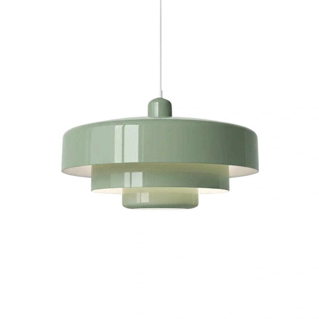 Triple Layer Disc Macaron Pendant Light with Adjustable Height