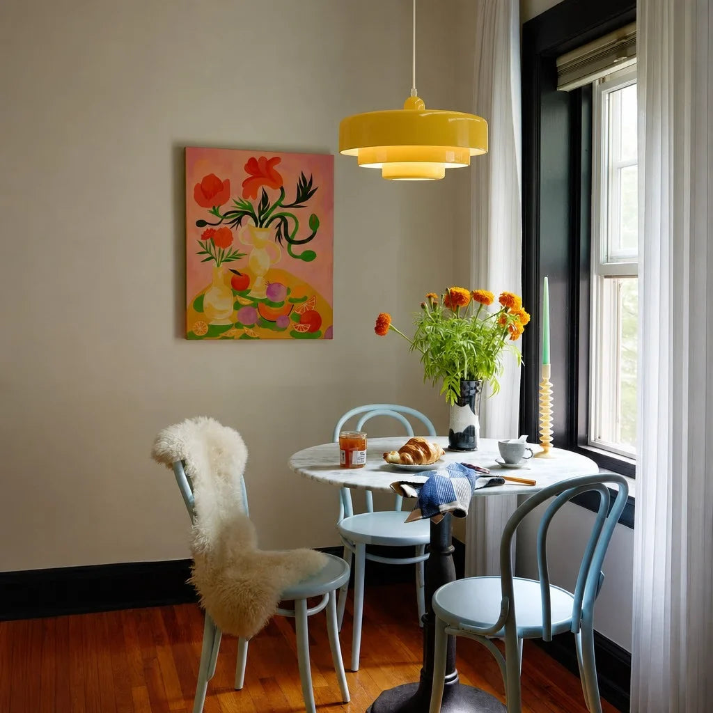 Triple Layer Disc Macaron Pendant Light with Adjustable Height