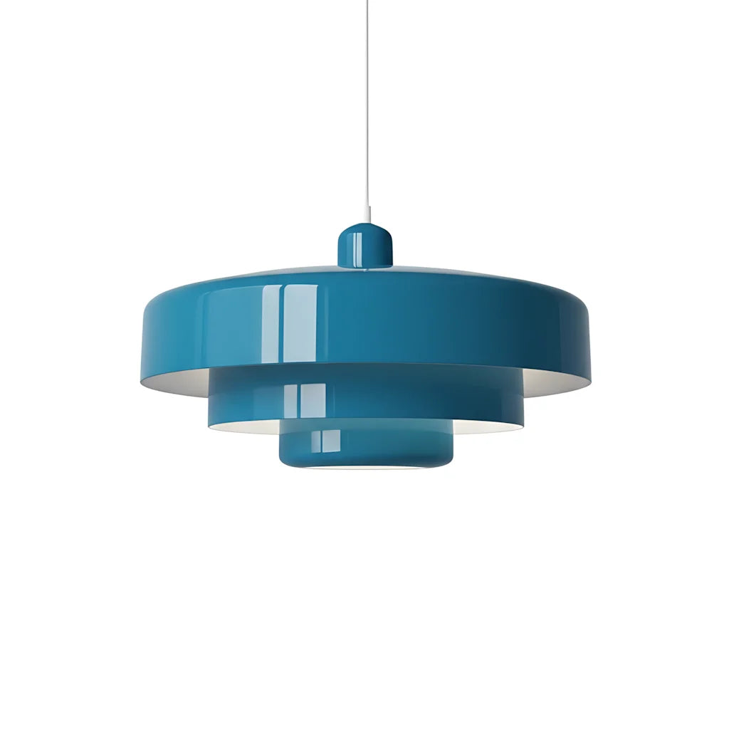 Triple Layer Disc Macaron Pendant Light with Adjustable Height