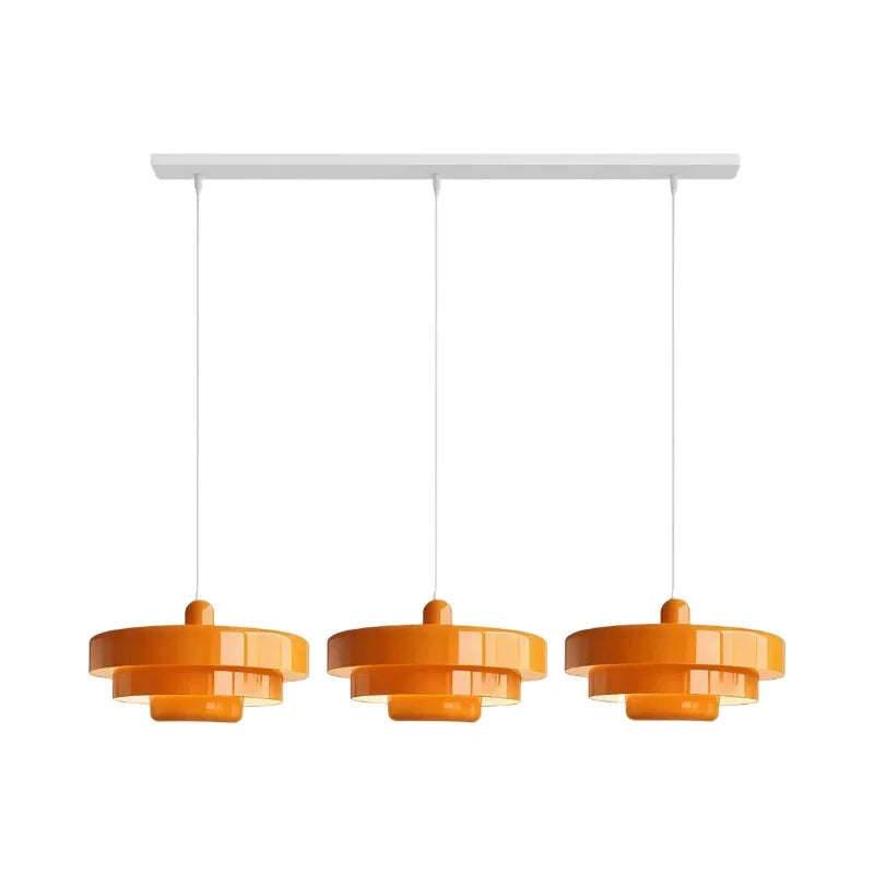 Triple Layer Disc Macaron Pendant Light with Adjustable Height
