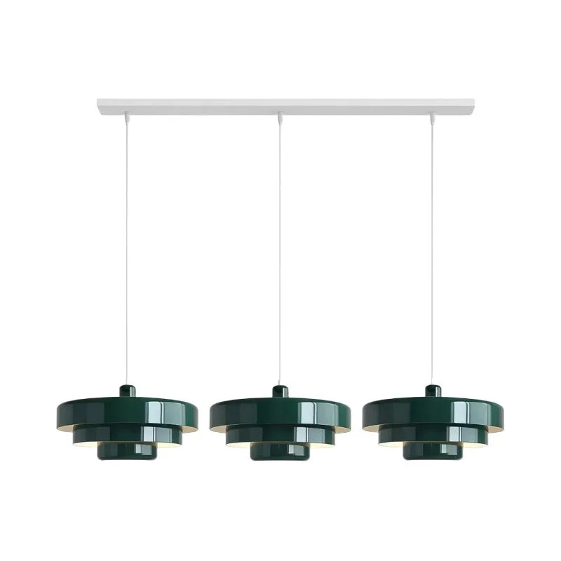 Triple Layer Disc Macaron Pendant Light with Adjustable Height