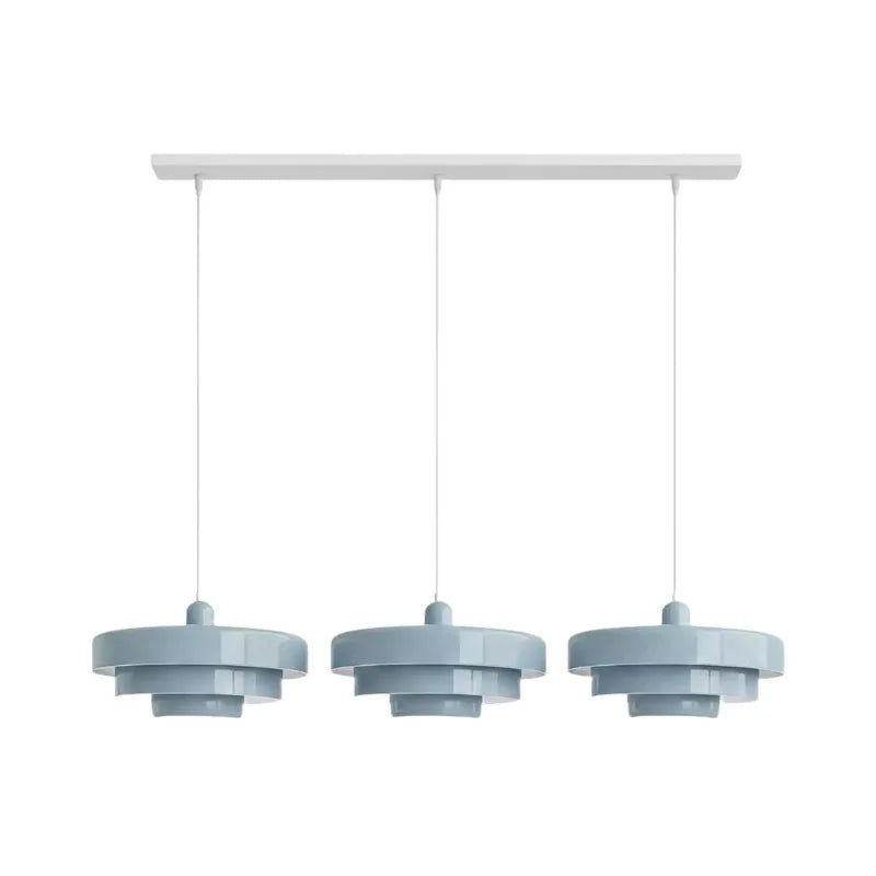 Triple Layer Disc Macaron Pendant Light with Adjustable Height