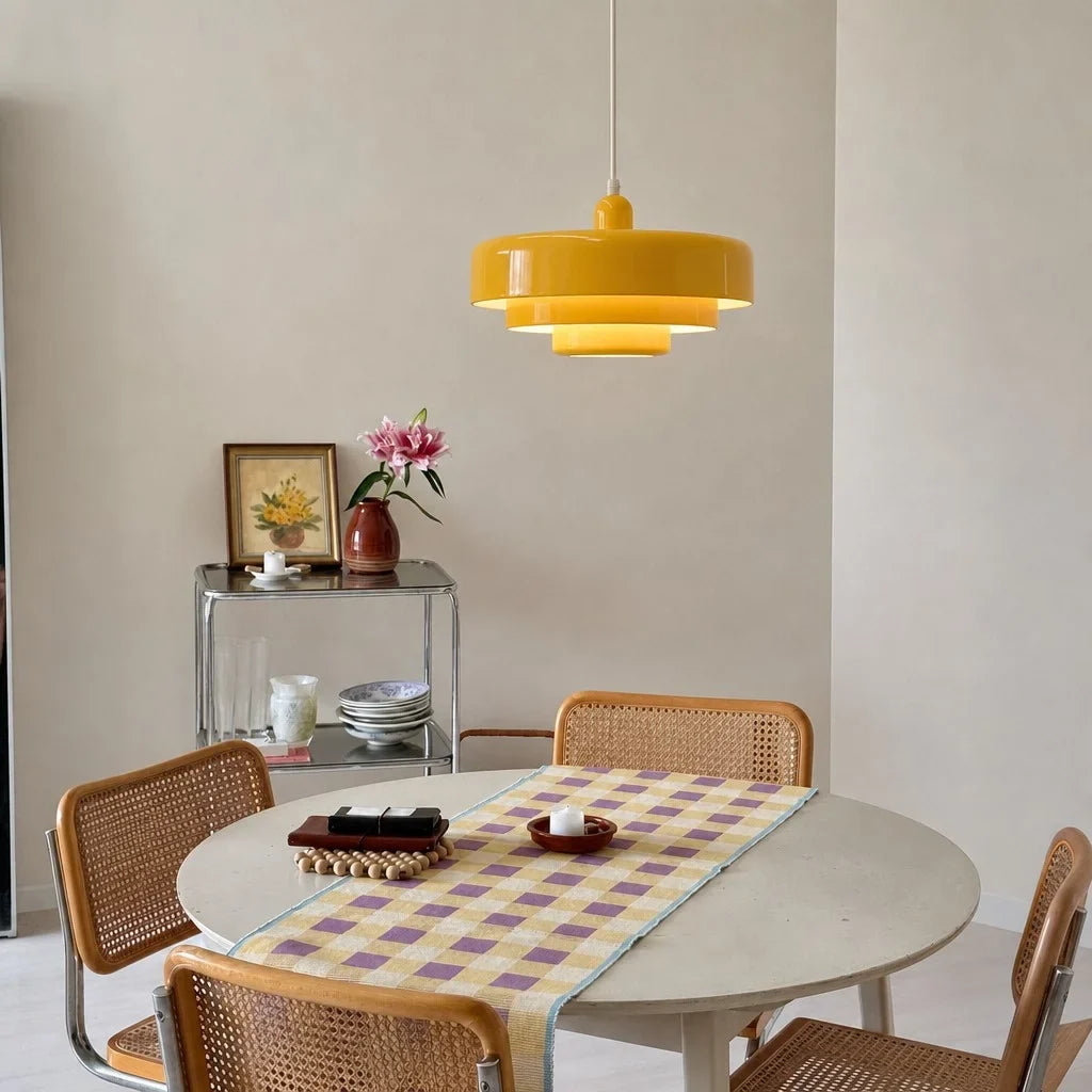 Triple Layer Disc Macaron Pendant Light with Adjustable Height