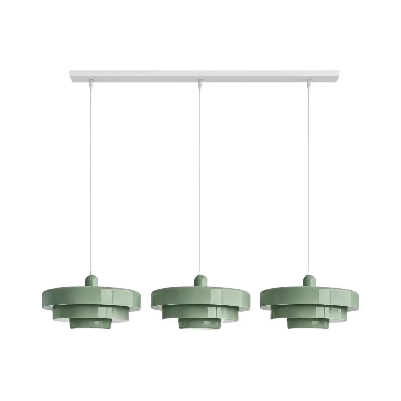 Triple Layer Disc Macaron Pendant Light with Adjustable Height