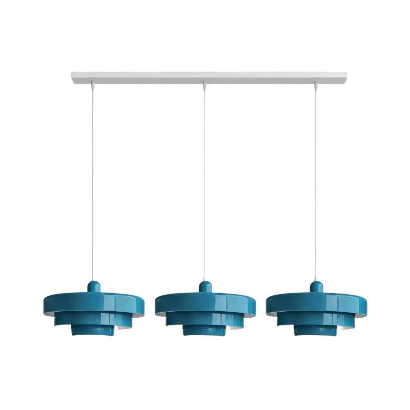 Triple Layer Disc Macaron Pendant Light with Adjustable Height