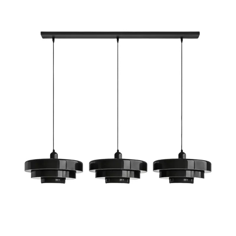 Triple Layer Disc Macaron Pendant Light with Adjustable Height
