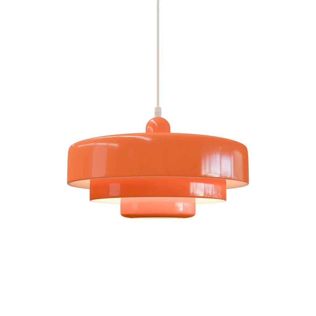 Triple Layer Disc Macaron Pendant Light with Adjustable Height