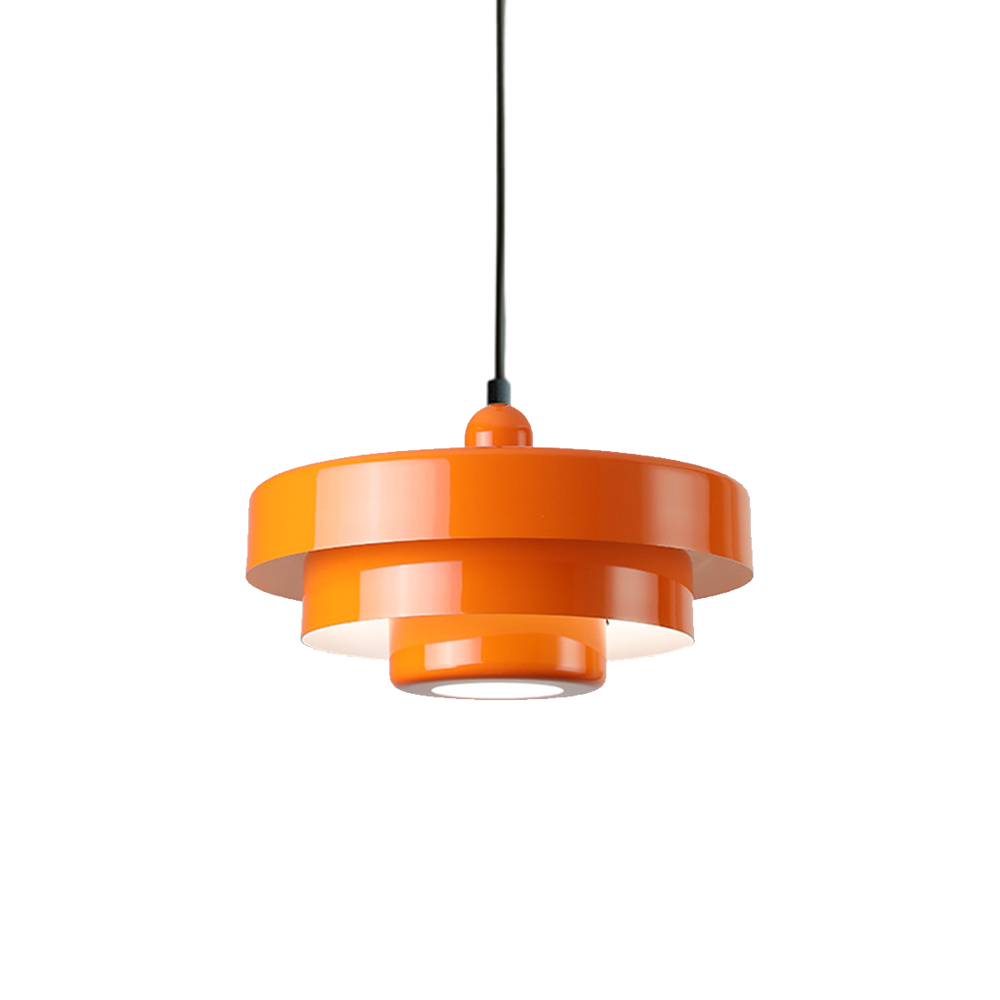 Triple Layer Disc Macaron Pendant Light with Adjustable Height