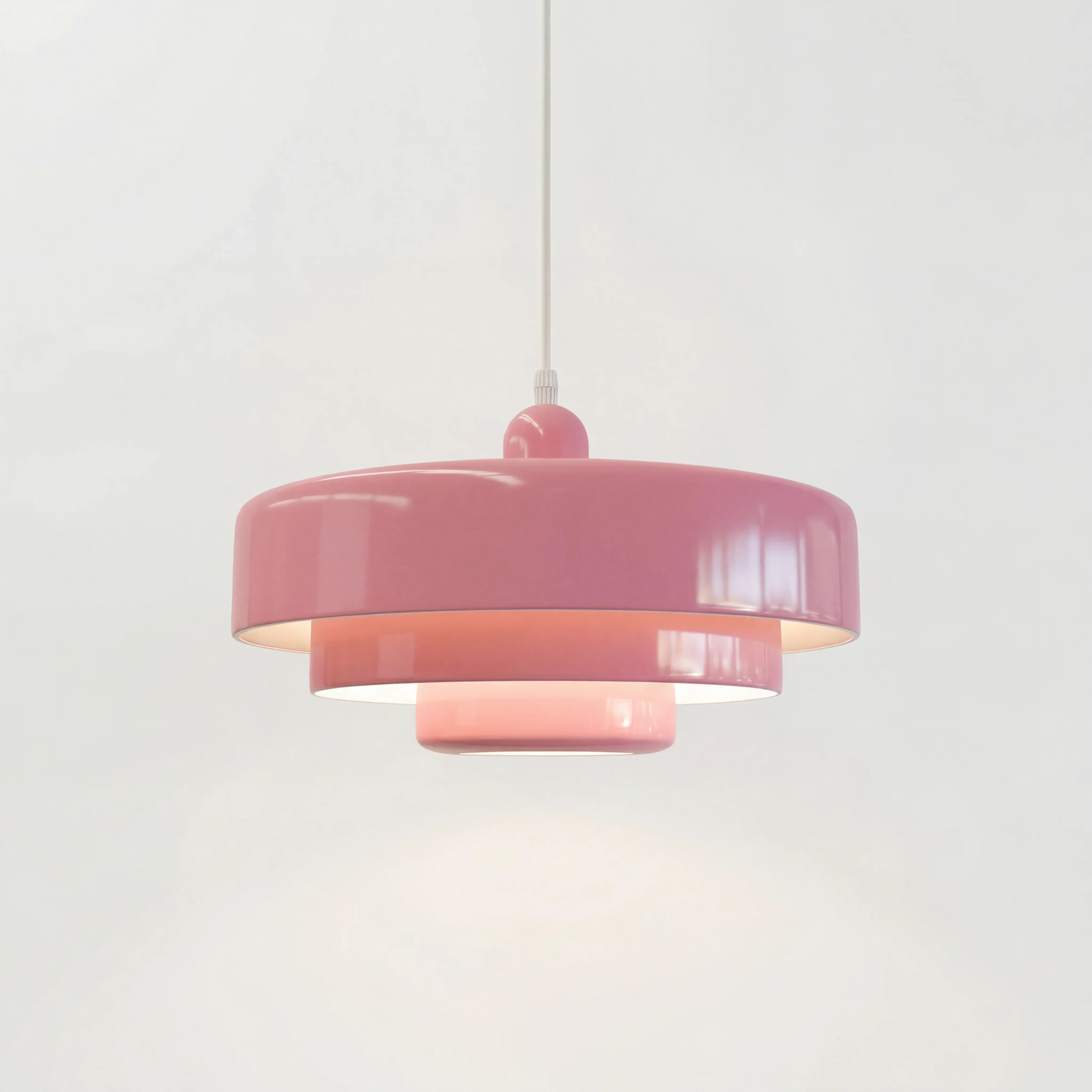 Triple Layer Disc Macaron Pendant Light with Adjustable Height
