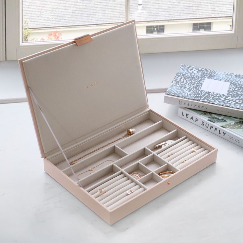 Vegan Leather and Velvet Organizer for Rings, Earrings and Necklaces