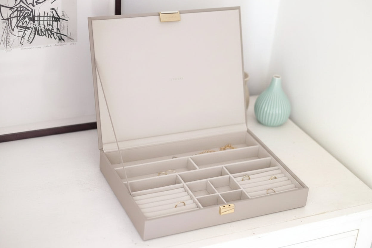 Vegan Leather and Velvet Organizer for Rings, Earrings and Necklaces