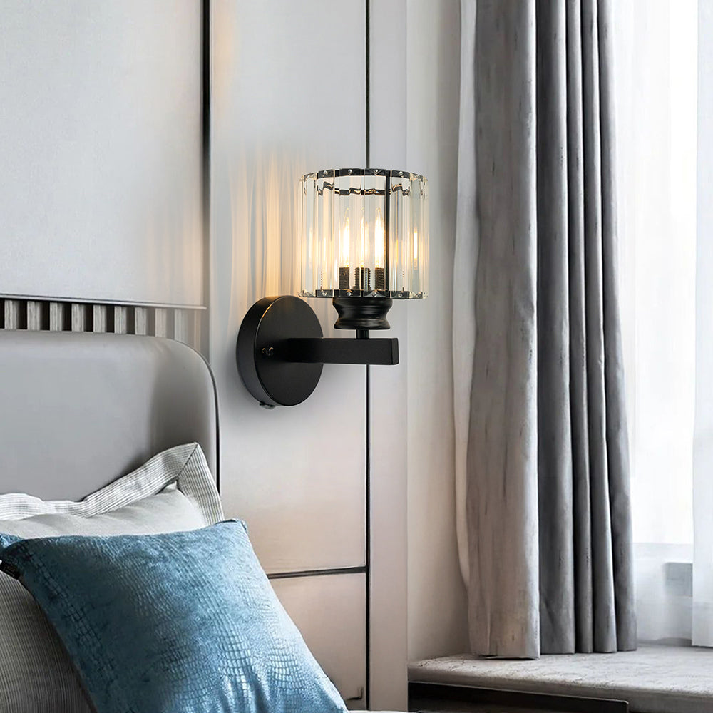 Vertical Glass Wall Lamp with Warm Adjustable Glow for Home Decor